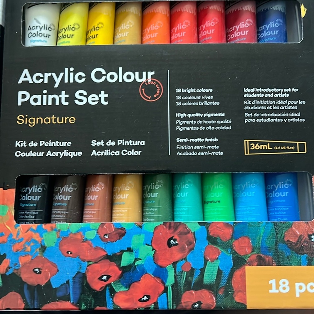 Vibrant Red and Orange Acrylic Painting Set - Picture 2 of 3